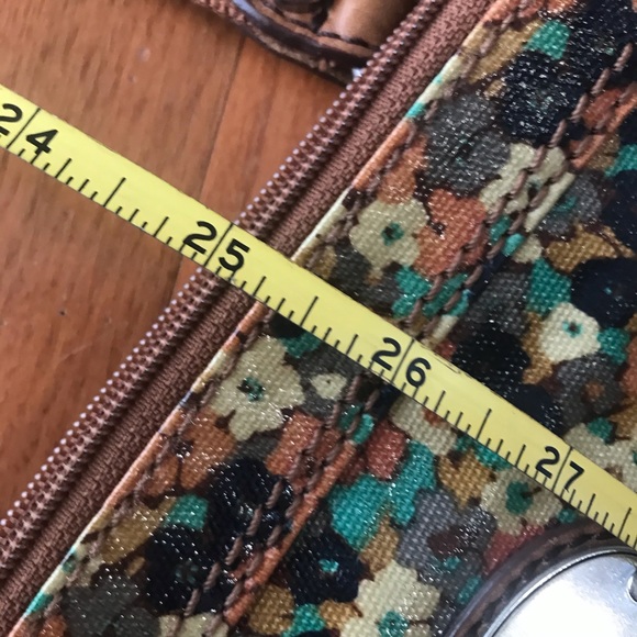 Vtg Fossil Key-Per Coated Canvas Crossbody Bag - Picture 8 of 10